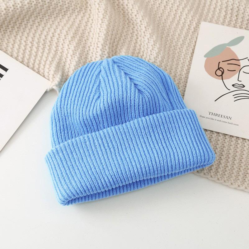 

Женская шапка зимняя шапка осенне-зимняя теплая шерстяная шапка мужская утолщенная вязаная шапка простая дынная меховая шапка защита ушей теплая шапка One Size