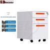 Three-Drawer Metal Mobile Filing Cabinet - Desk-Side A4 Steel Storage