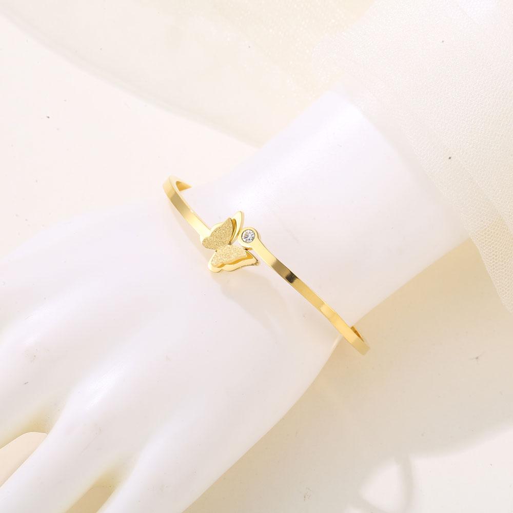 1PCS Butterfly Charm Bracelets for Women Girl Stainless Steel Cuffs Bracelet Summer Jewelry