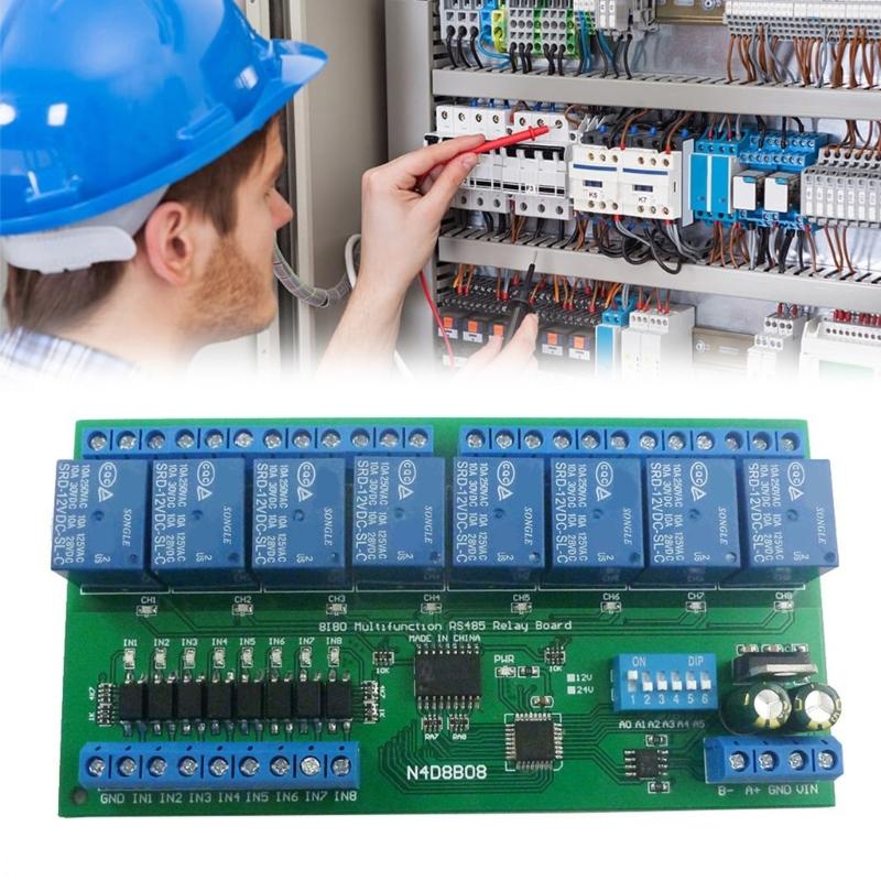 Multifunction RS485 Relays interfaces with 8 Channel Advanced 8 Port RS485 Relays Controllers for Integrated Circuit Control