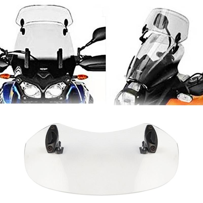 Motorcycle Wind Deflector With Adjustable Angle Windshield Extension Spoiler For Street Cruisers And Retro Bikes