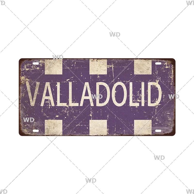 Spain City Metal Sign Licenses Plate Plaque Metal Vintage Tin Sign BARCELONA/MADRID/SEVILLE Flag Bar Pub Man Cave Club Poster