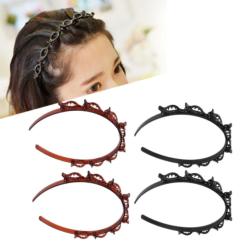 4Pcs Unisex Fashion Iron Hair Styling Headband Headwear Hair Hoop Hair Accessories Double Layer