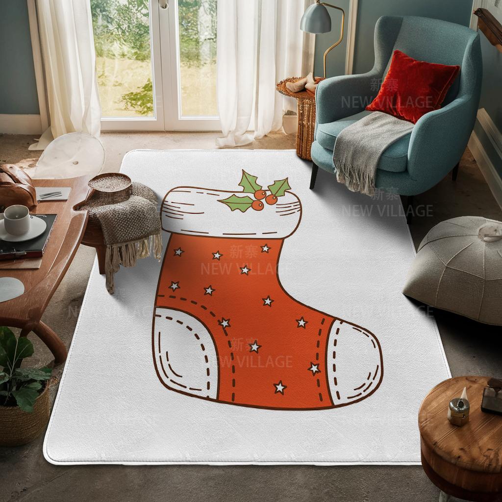House Entrance Carpet Home Door Mat Living Room Bath Foot Bathroom Non-slip Water Absorption Rugs Bath Merry Christmas Winter