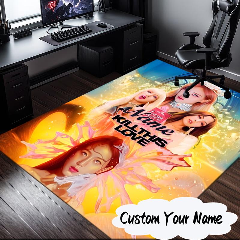 Custom Name Kpop Group Fashion Carpet, Chair Rug,Area Rug for Office Bedroom living rooms bedroom, Doormat decor Christmas fan gifts