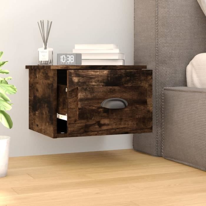 VidaXL Wall-mounted Bedside Tables 2 Pcs Smoked Oak 41.5x36x28 Cm 816387