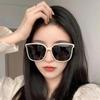 Korean Fashion Black Square Frame UV400 Sunglasses Unisex Trendy Street Style