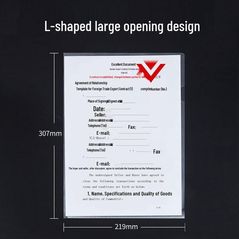 Moufou L-Shape A4 Transparent File Folders