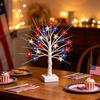 Independence Day LED Star Tree Decoration 18/24-Inch Patriotic Tabletop Light with 24 Red White Blue Stars 8 Modes Timer USB & Battery Powered 4th of