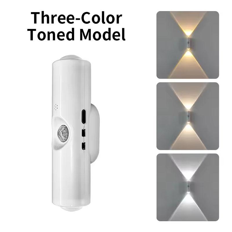 

Double-head Under Cabinet Light LED Night Light with Motion Sensor Magnetic Wall Lamp Mood Ambient Light for Hallway Stair 1pcs