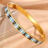 European and American fashion enamel oil dripping titanium steel  female minimalist design Rashomon long-lasting color-preserving versatile jewelry 