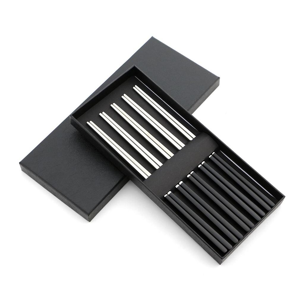 

Table Chopsticks Set of 5 Stainless Steel Restaurant Black