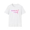 Make It Work T-shirt Motivational Script Typography, Pink Ombre