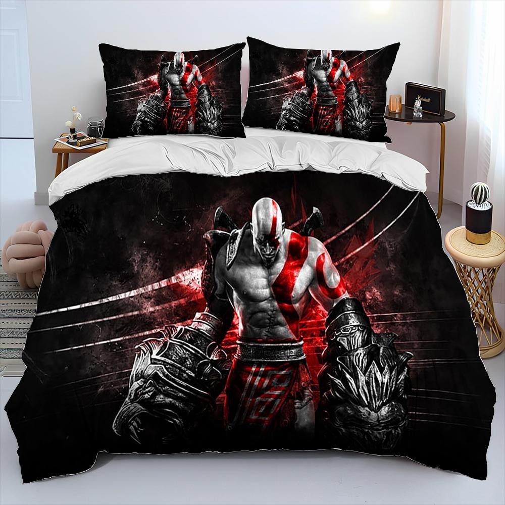 Comforter God Of War Game Gamers Kratos Comforter Bedding Set Bed Set King Queen Size Bedding Set Kids