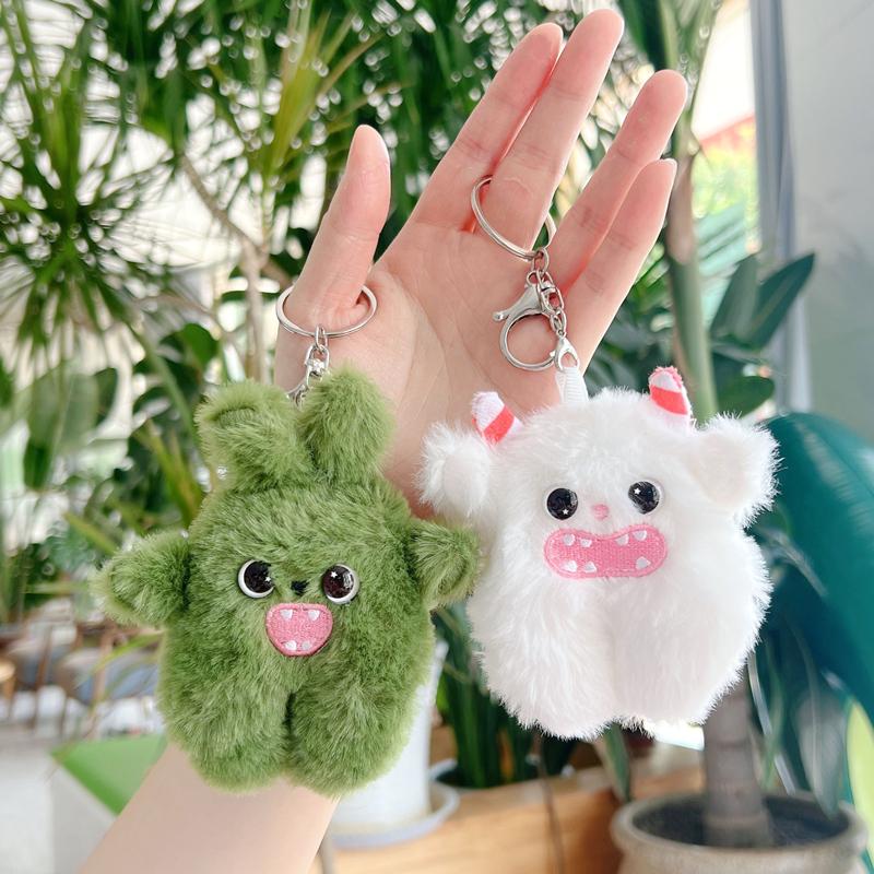 Cute Mouse Plush Pendant Girl School Bag Small Doll Accessories Girl Heart Keychain Little Snow Monster Creative Plush Toy