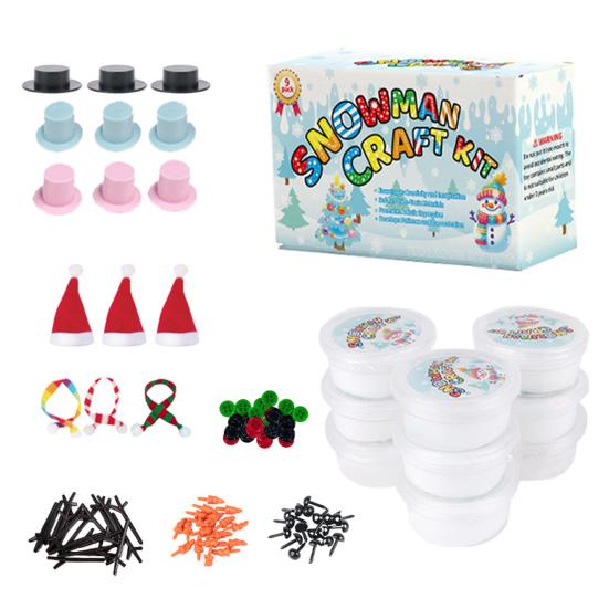 41/86/96/117/131Pcs/Set DIY Christmas Clay Snowman Kit Kids Handmade Build a Snowman Modeling Clay Crafts Xmas Stocking Stuffers Holiday Gift
