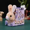 Interactive White Plush Rabbit Toy: Walks, Cries, and Moves Ears