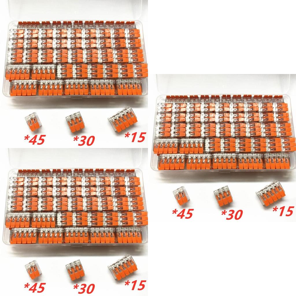 90pcs Wago 221 Electrical Connectors Wire Block Clamp Terminal Cable For Smart Home Use
