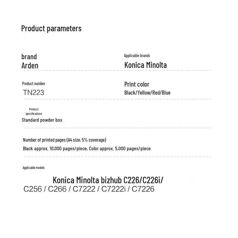 Compatible Konica Minolta TN223 Toner Cartridge