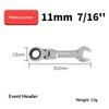 Short Handle Ratchet Wrench Cr V Steel Metric Flexible Open Ring Spanner Labor Saving Hand Tool For Auto Mechanical Repair