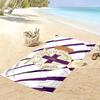 Regal Crest with Stripes Print Beach Towel, Quick Drying, Suitable for Travel, Outdoor Sports, Jogging, the Beach and Swimming, Gift