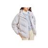 Anta Solid Color Letter Print Hidden Zipper Thick Warm Down Jacket Women Outerwear Gray 162248903-3
