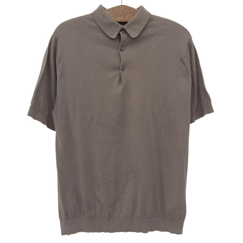 JOHN SMEDLEY Excellent Condition Sea Island Cotton Knit Polo Shirt, Men's, Brown, Size L Tops L BrownUsed
