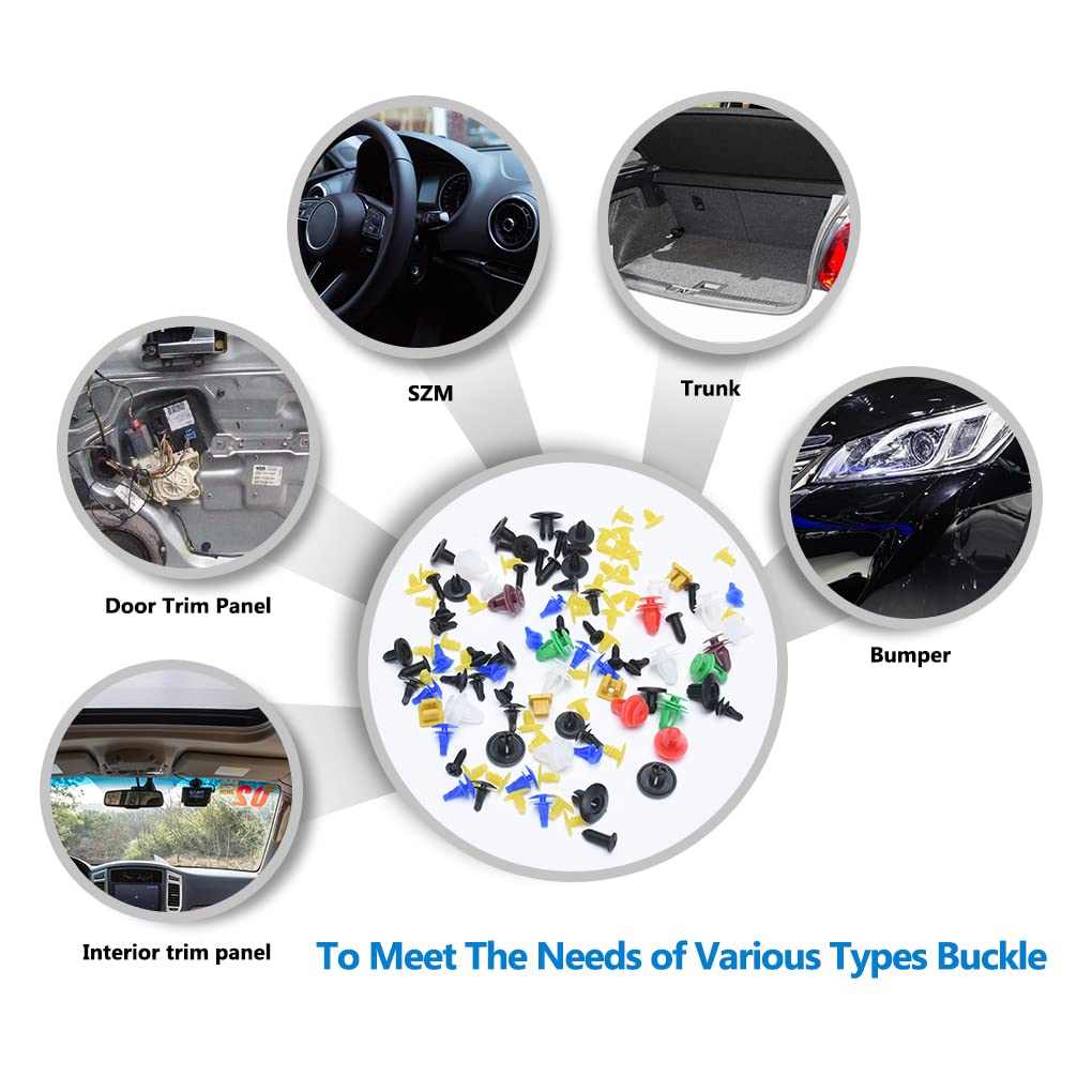 Generic Color Size Random Universal Fender Retainer Clip Vehicle Rivet Door Panel Trim Splash Shield Push Pin Accessories, 100pcs