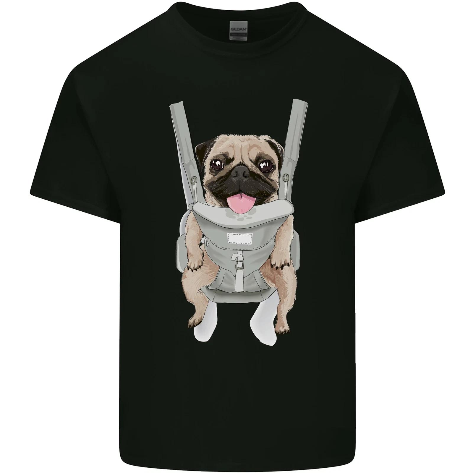 A Pug in a Baby Harness Funny Dog Kids T-Shirt Childrens L