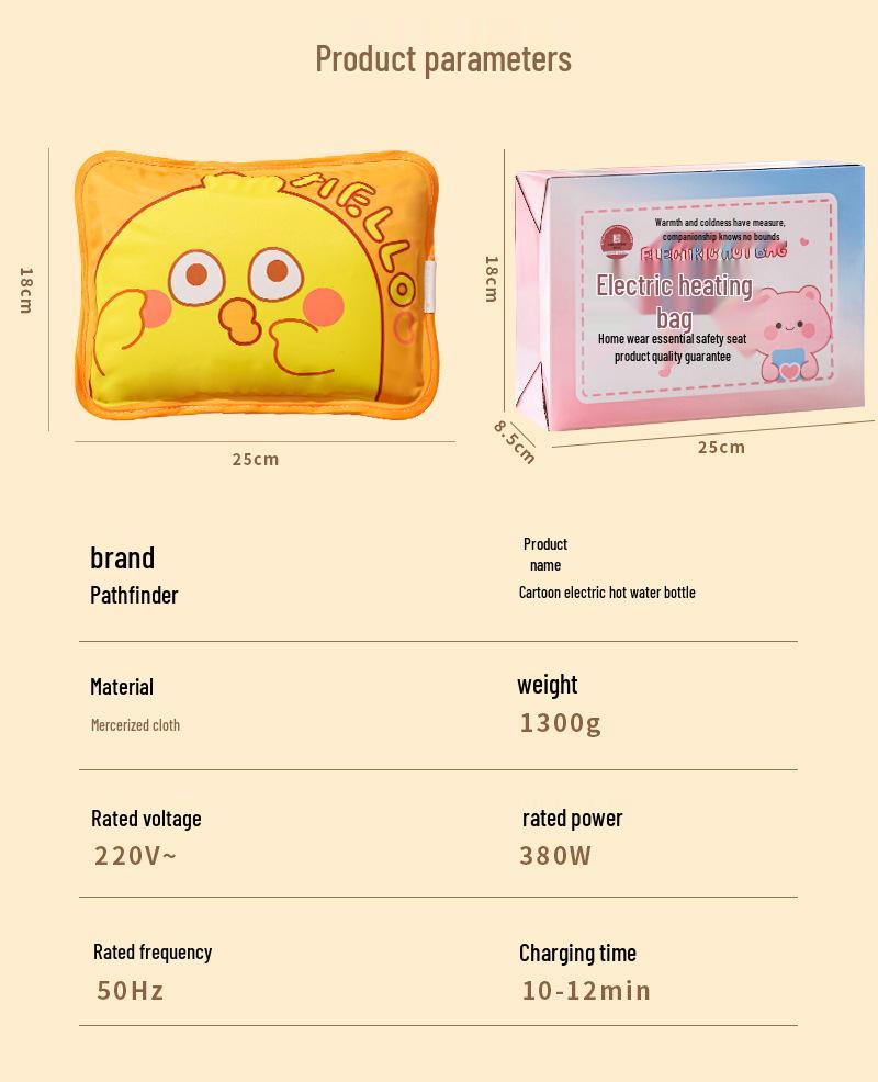 Cute Cartoon Explosion-Proof Hand Warmer Hot Water Bag - Safe and Cozy Winter Gift