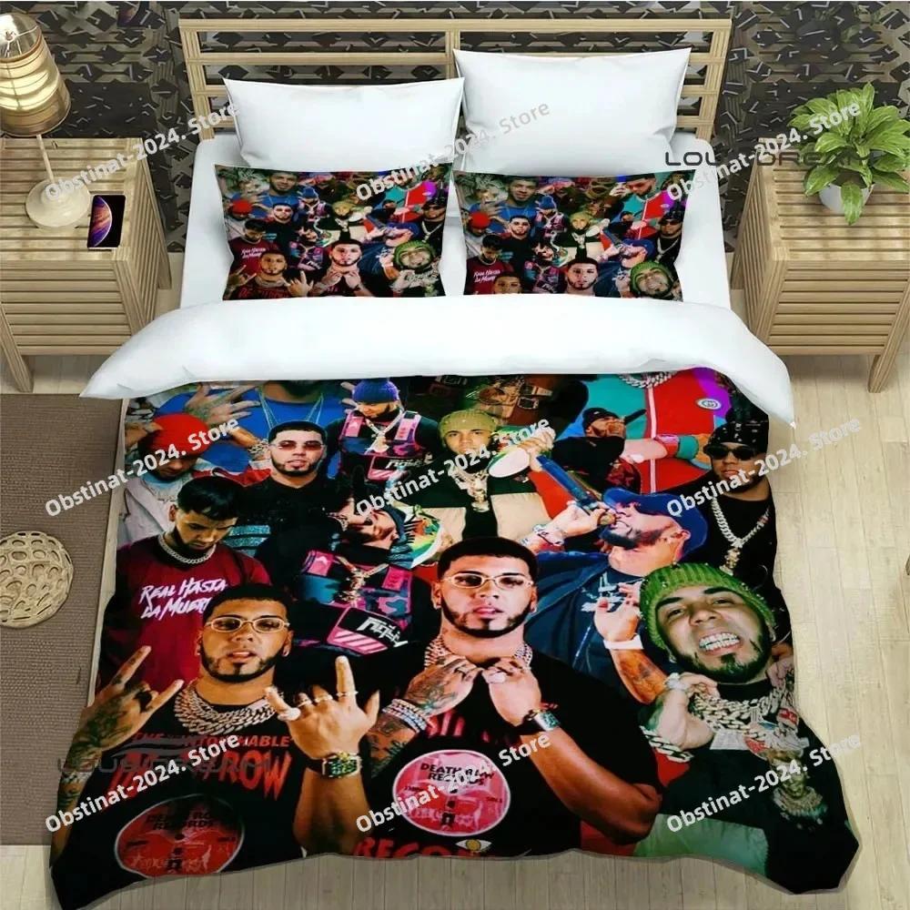 Rapper Anuel AA Bedding Set Printed Bed Set With Pillowcase Bed Duvet Cover Soft Single Double Queen Super King Size luxury gift