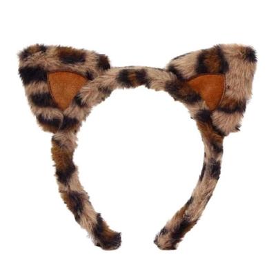 Fashionable Leopard Print Plush Hairband Secure Fit Design Hair Hoop For Sensitive Skin Women Children Winter Wear