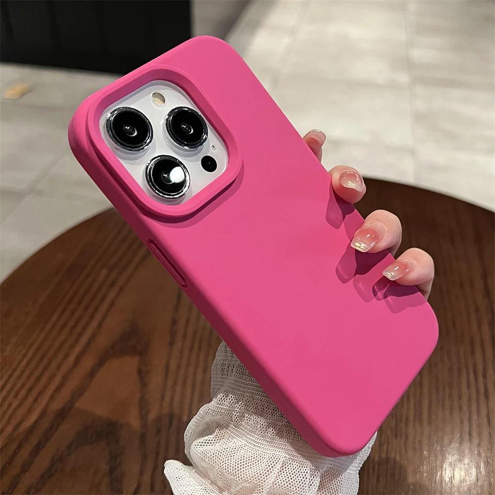 For iPhone 17 16 16Pro 15 14 Pro Max 13 12 Mini 11 Shockproof Soft Back Cover Genuine Liquid Silicone Camera Control Button Case