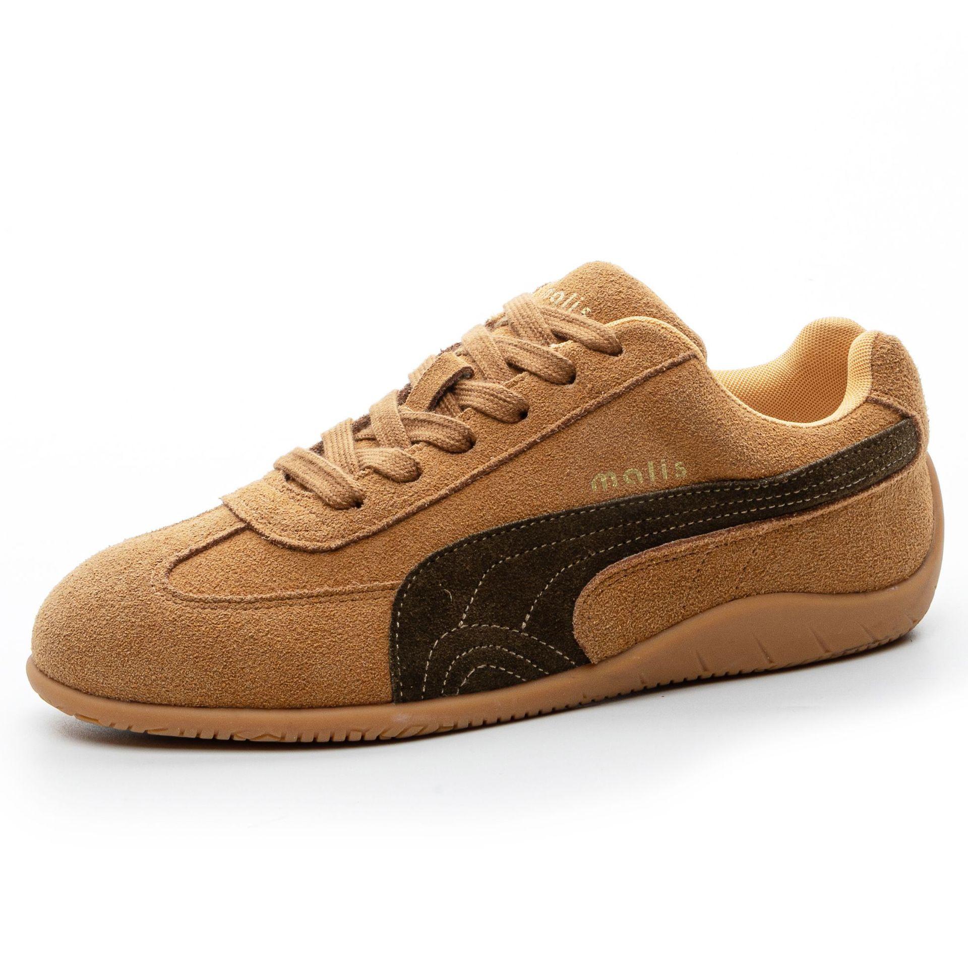 

Customized leather soft sole yellow sports and leisure shoes for women 2025 spring new retro versatile fashion Forrest Gump shoes for women 40