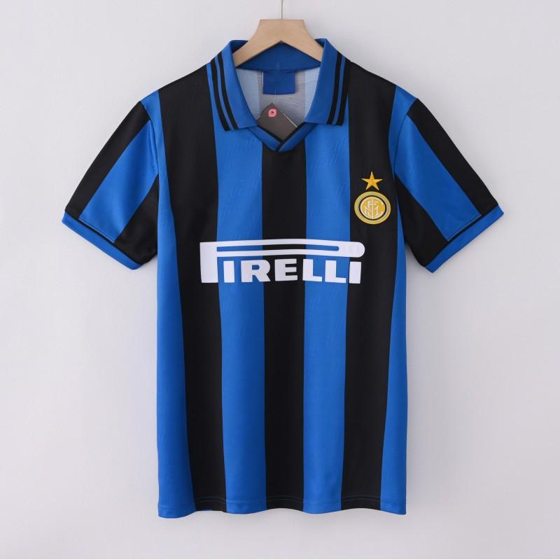 Camiseta de Aficionado Retro del Inter de Milán Camiseta de Fútbol Clásica Edición Vintage de la Plantilla Uniforme de Fútbol para Hombre