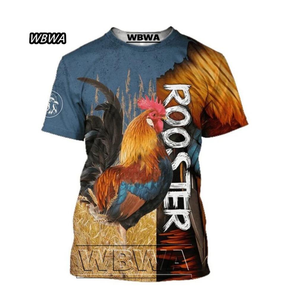 Newest Popular Animal Rooster 3D Print Men Women Fashion T-shirts