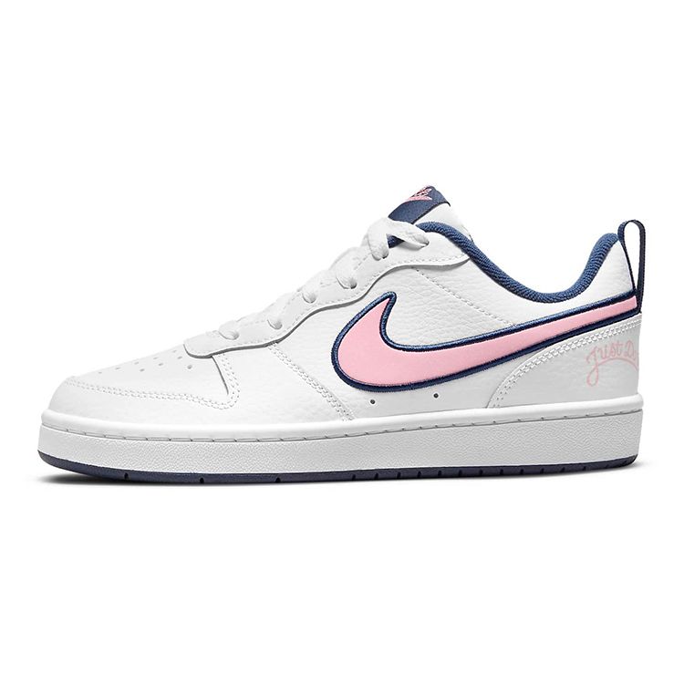 Nike Court Borough Low 2 SE GS White Pink Glaze Midnight Navy Kids Sneakers Pink-Glaze-Midnight-Navy DB3090-100