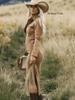 2025 Retro Western Slim-Fit Tassel Hem Cowboy Dress for Girls