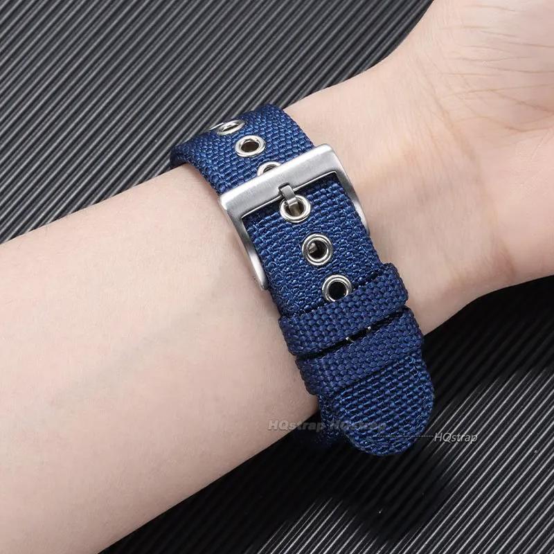 Colorful Nylon Watch Strap Stainless Steel Buckle Universal Replace Bracelet Quick Release Band for Men Women 18mm 20mm 22mm