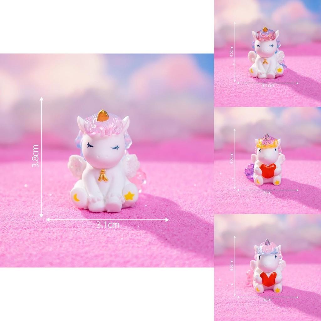 Whimsical Miniature Resin Unicorn Figures For Car Dashboard And Home Decor Blue Red Yellow Pink