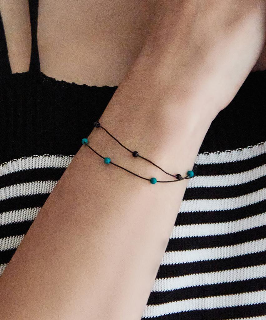 Charmy [Set] Gemstone Band Bracelet (4 Colors)