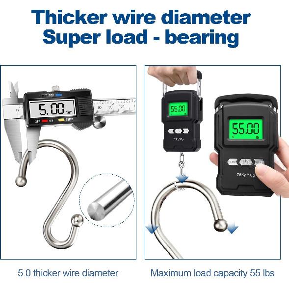 Shower Curtain Hooks Rings, Zinc Alloy S Shaped Shower Hooks Rust Proof, Shower Curtain Hangers for Shower Curtain, Kitchen, Wardrobe & Garden,