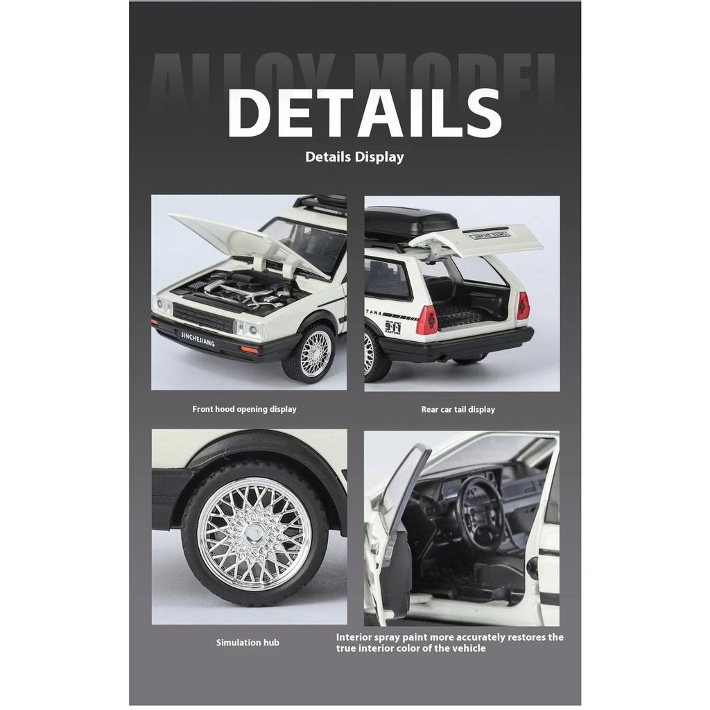 1/32 Volkswagen Santana Alloy Model Car, Cool Sound and Light, Strong Return, Exquisite Desktop Ornaments, Christmas Gifts