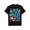 3D Digital Print Retro 80s Graphic T-Shirt For Men Vibrant Neon Carnival Design Breathable Round Neck Short Sleeve Tee Shirt