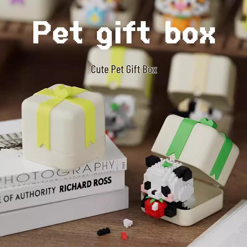 Cute Animal Pendant Set: Panda, Tiger & Rabbit Dolls Compatible with Lego Bricks - Children's Toys Gift Box