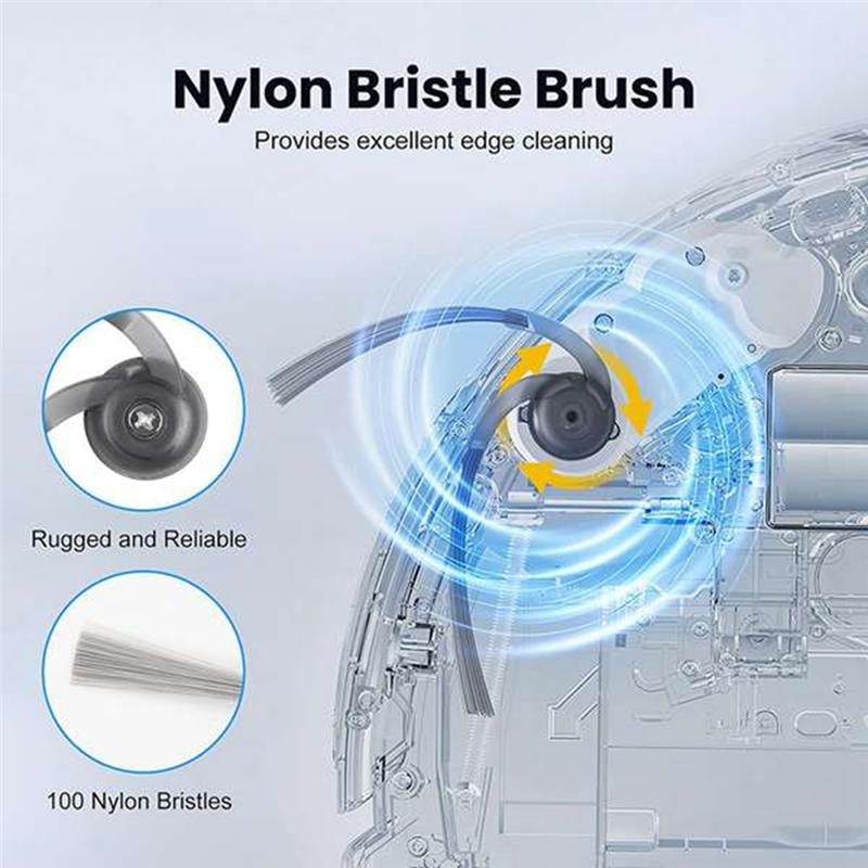 A78E-For Roborock Qrevo 5AE/Qrevo C/Qrevo C Pro/Qrevo Curv 2 Pro Robot Vacuum Cleaner Replacement Parts- Main Brush& Side Brush