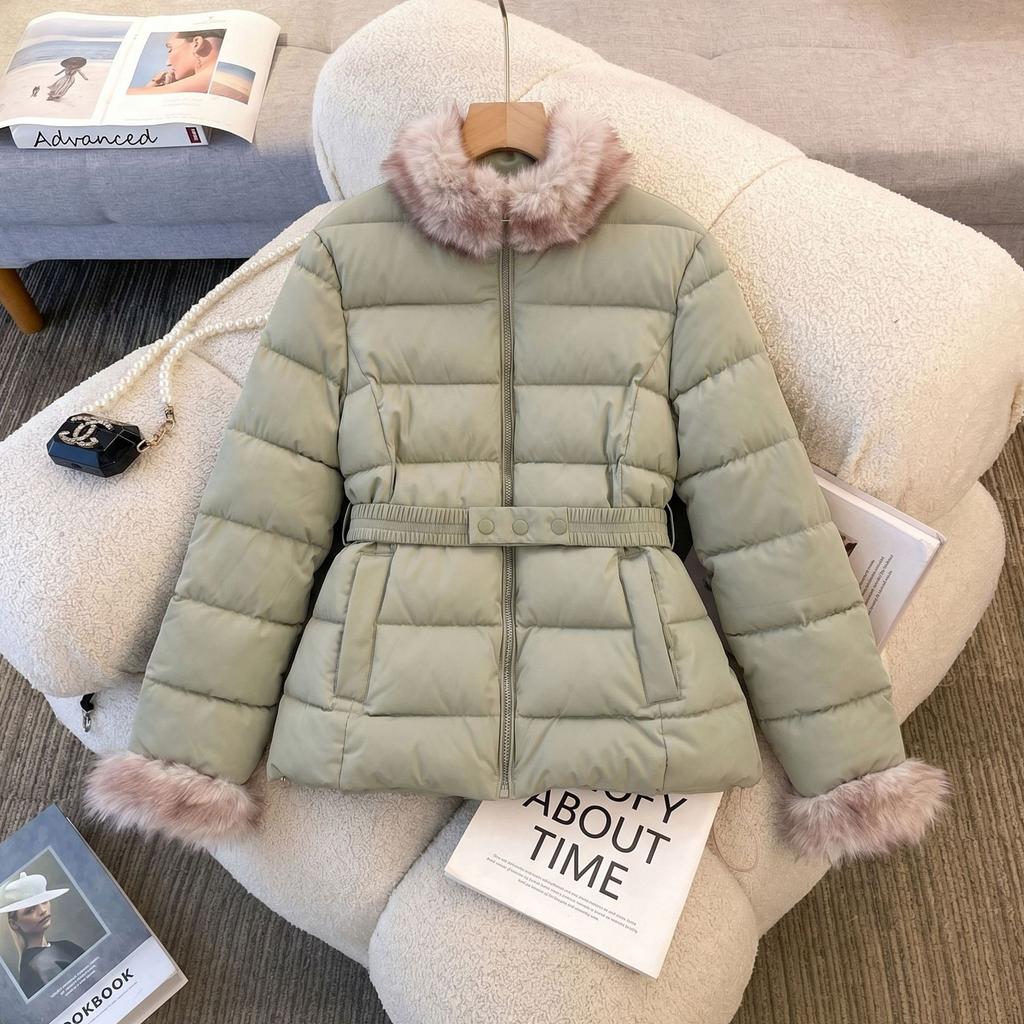 Winter thickened slim-fitting cotton-padded clothes, new fashion fur collar down cotton-padded jacket, women's short cotton-padded clothes to keep