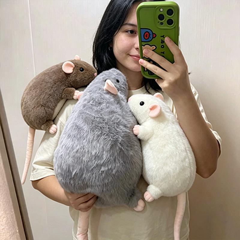 Poupée Souris 35/50cm Dessin Animé Fleur Surdimensionnée Branche Rat Poupée Peluche Douce Figurine Animale Cadeau Enfant Anniversaire Jouet Chat Animal de Compagnie Cadeau Festival