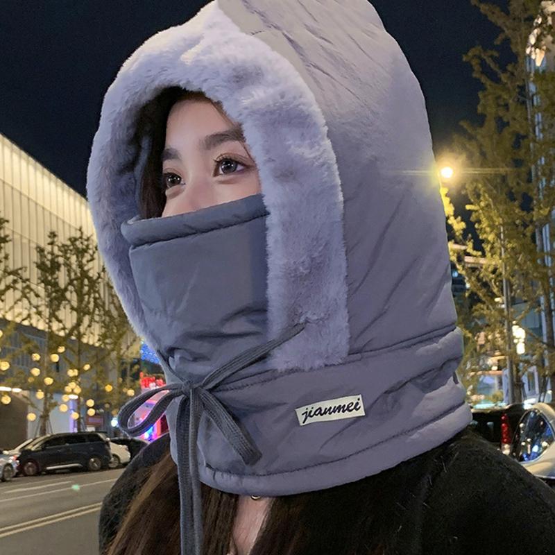 Cold Weather Thermal Balaclava Scarf Winter Windproof Hood Hat Plush Neck Warmer Ski Face Mask For Outdoor Activities