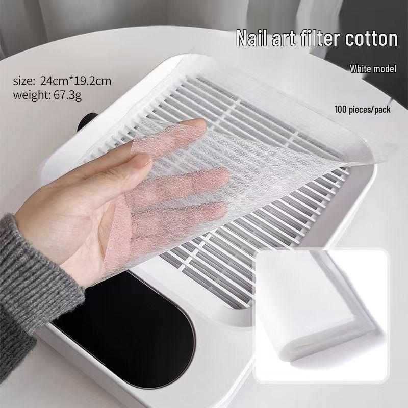 

100 Cuttable Nail Dust Collector Filters - No Shedding